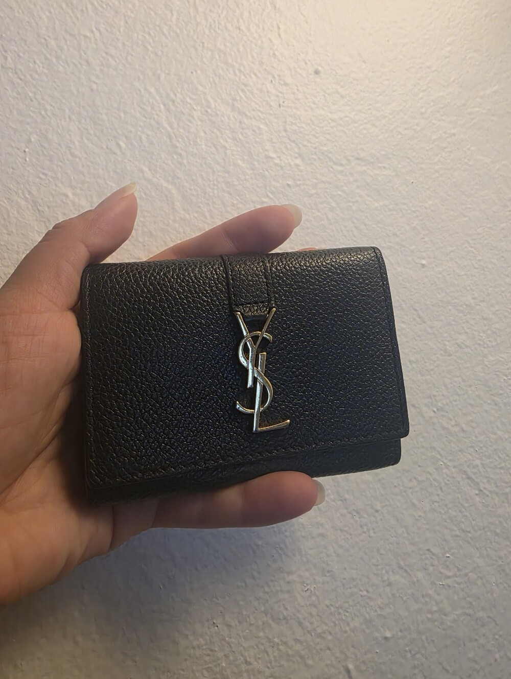 Yves Saint Laurent Black Leather Key Holder